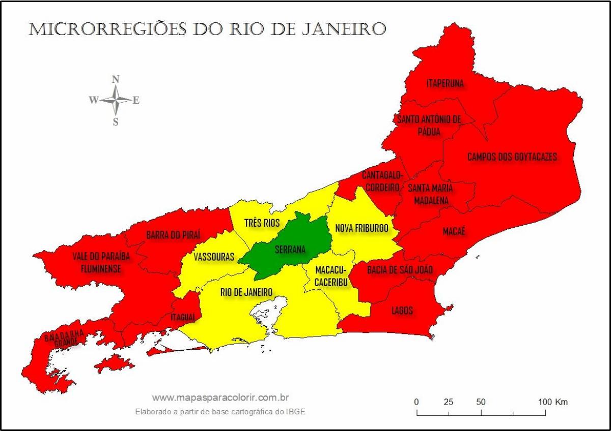 Harta e mikro-rajoneve të Rio de Janeiro