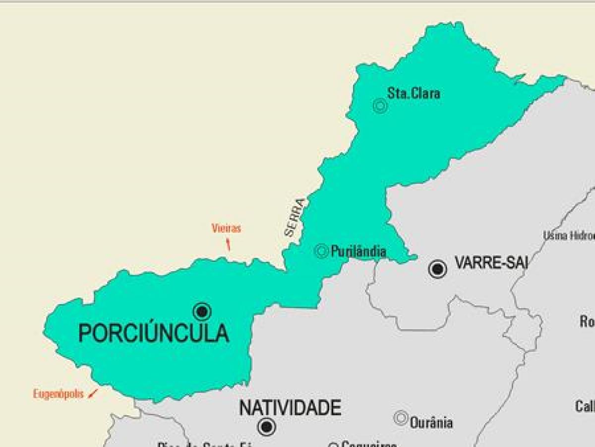 Harta e komunës Porciúncula