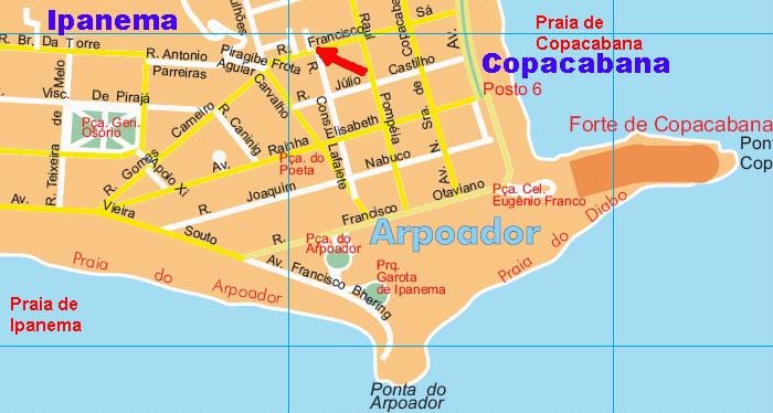 Harta e Arpoador plazh