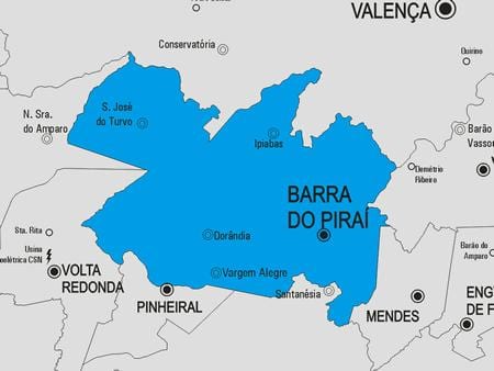Harta e Barra të bëjë Piraí komunës