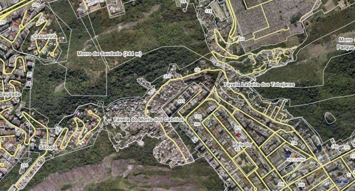 Harta e favela Ladeira dos Tabajaras