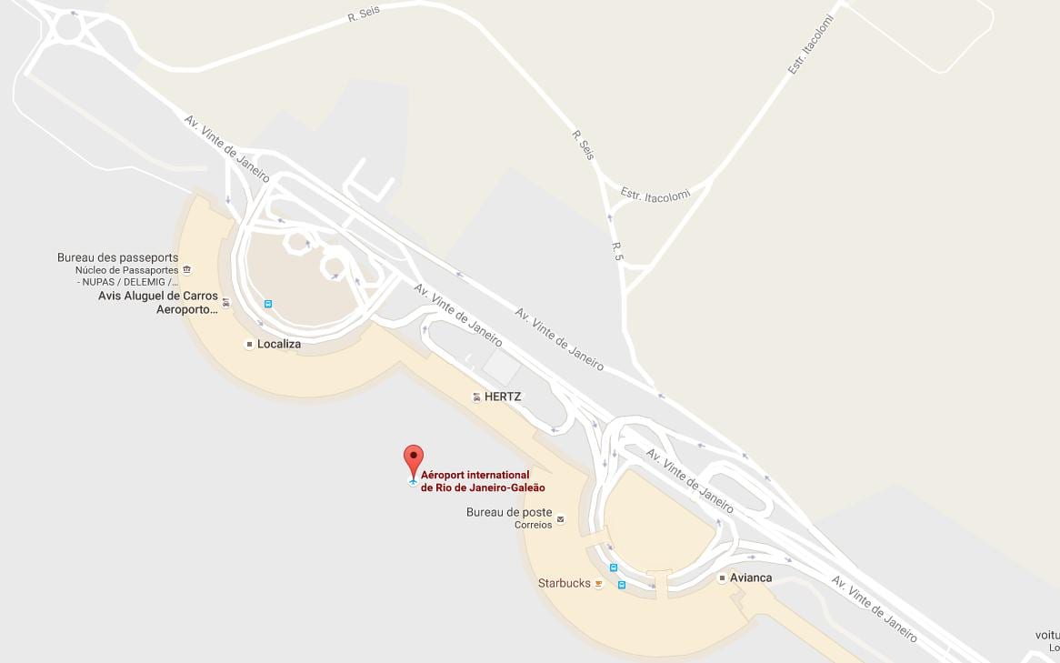 Harta e Galeão aeroport