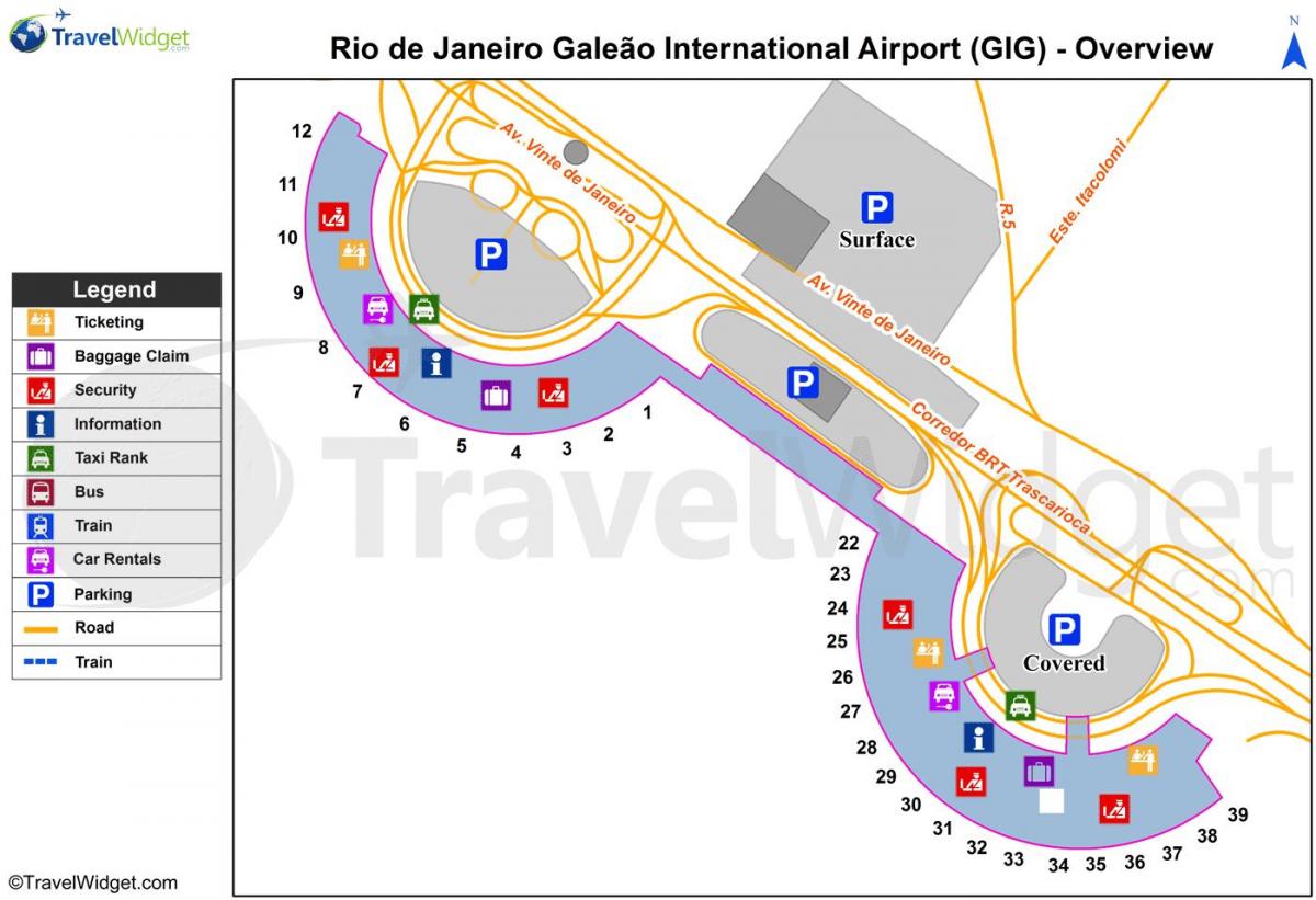 Harta e Galeão airport terminal