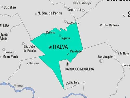 Harta e komunës Italva