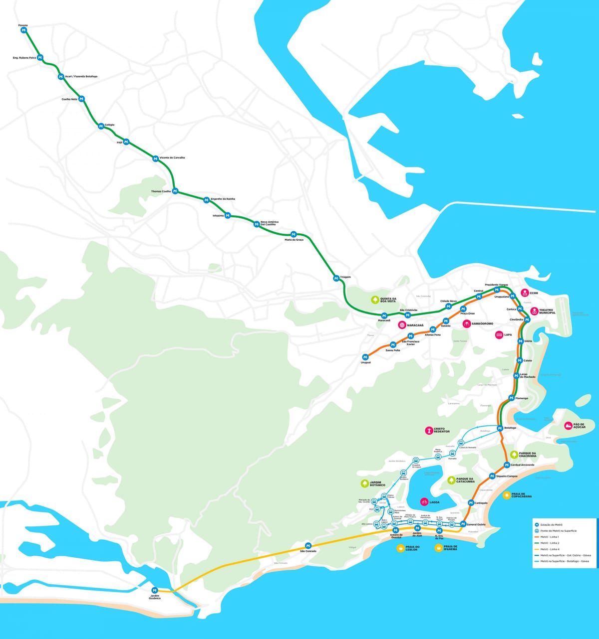 Harta e métro Rio de Janeiro