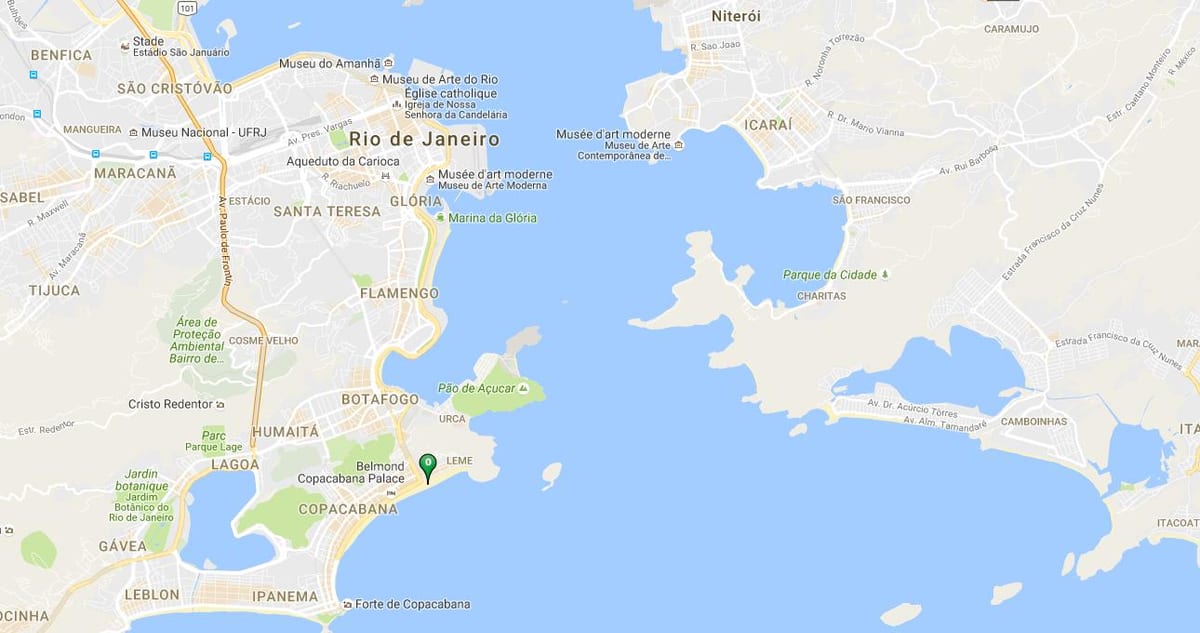 Harta e plazhit Copacabana
