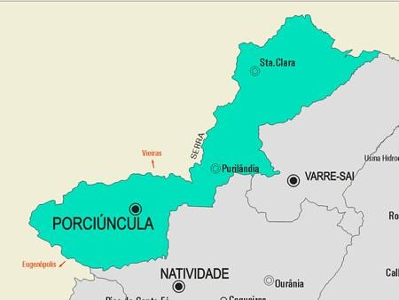 Harta e komunës Porciúncula