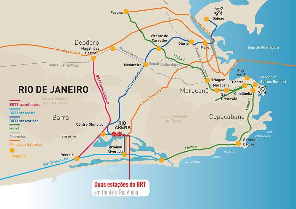 Harta e Rio Arenën vend