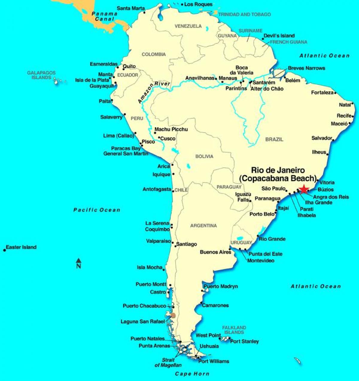 Harta e Rio de Janeiro në Amerikën e Jugut