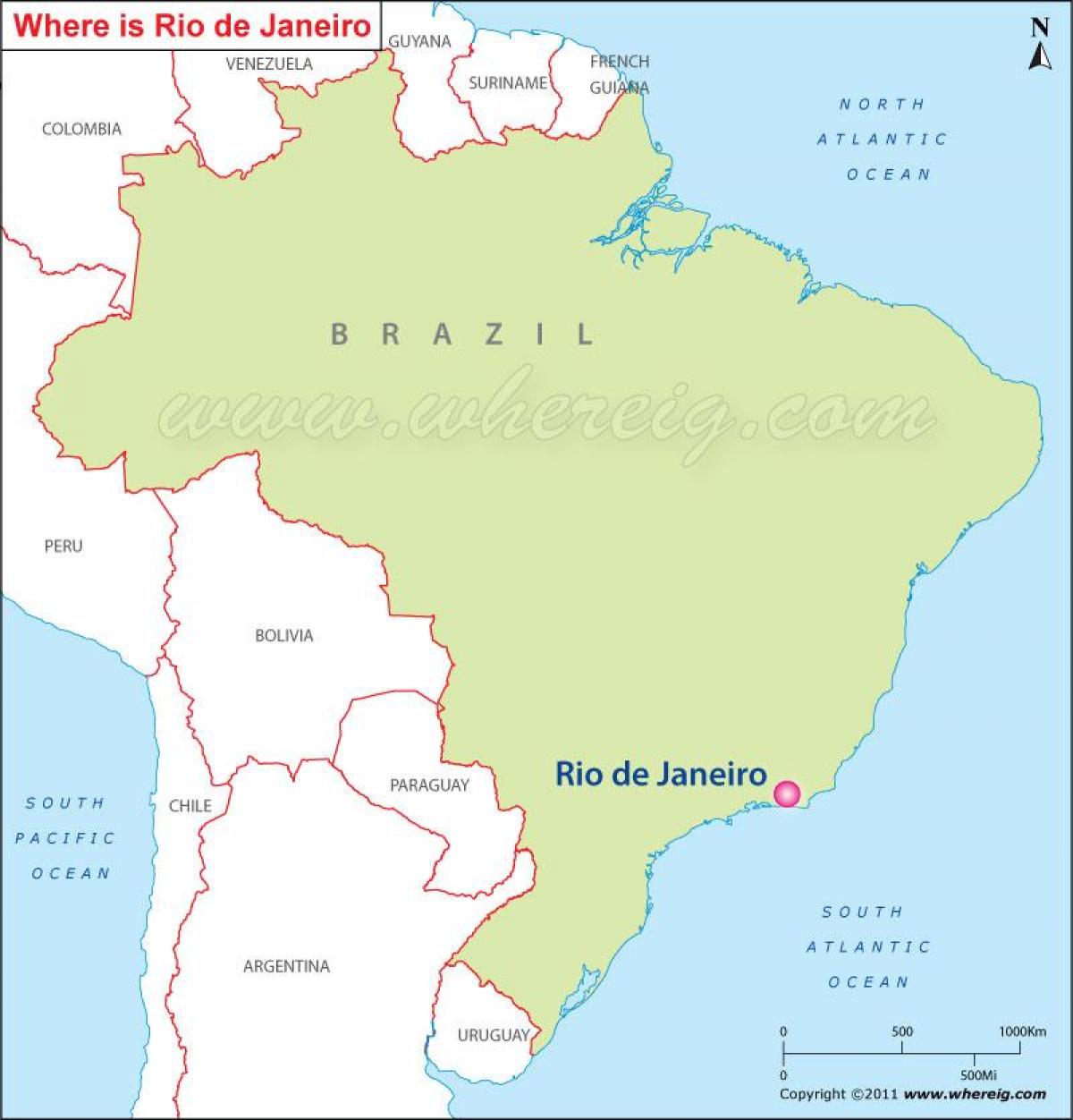 Harta e Rio de Janeiro në Brazil