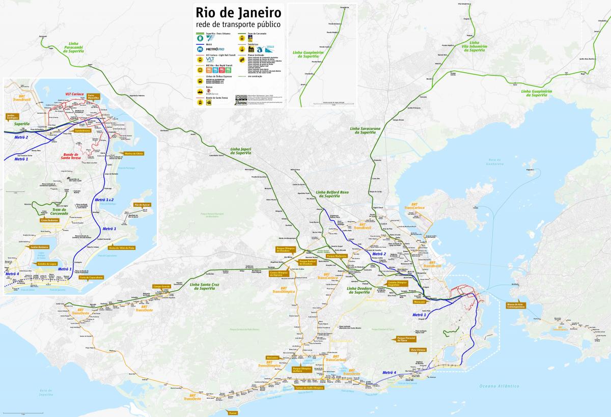 Harta e Rio de Janeiro transportit