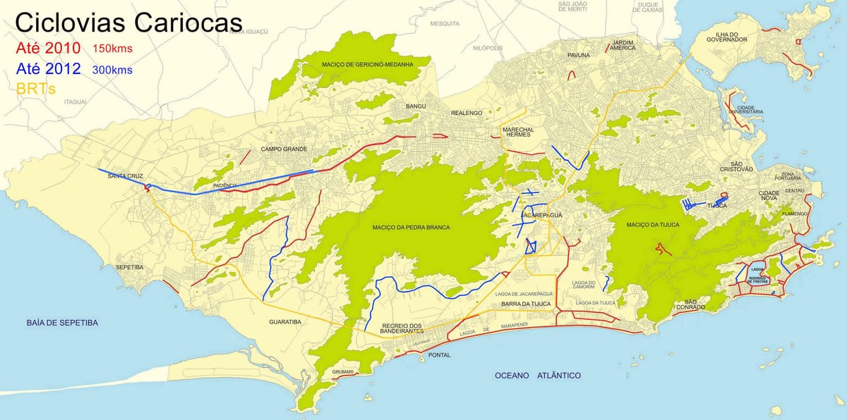 Harta e shtigje biçikletë Rio de Janeiro