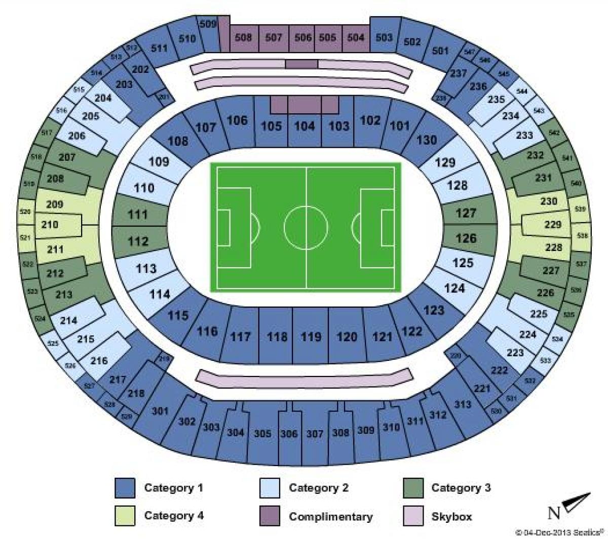 Harta e stadiumit Maracanã sièges