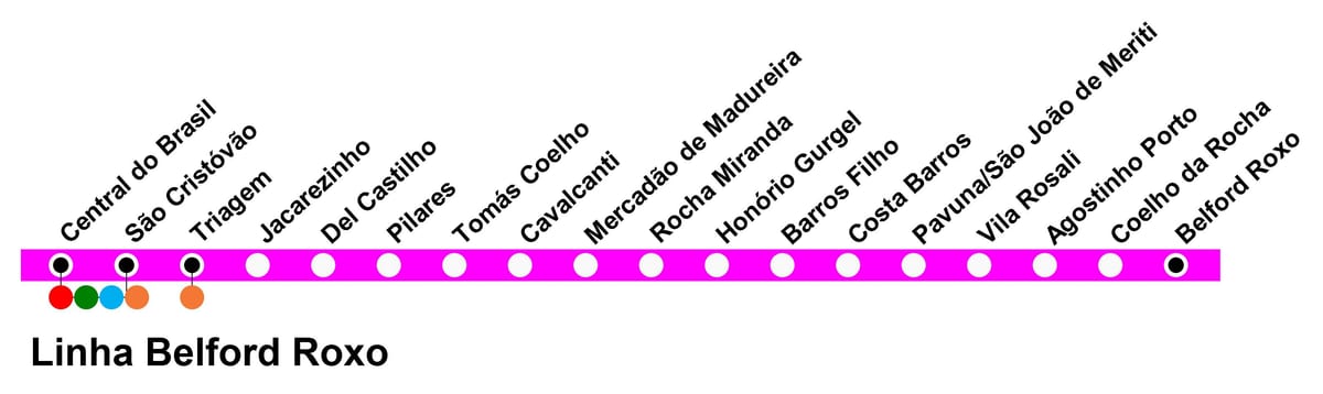 Harta e SuperVia - Line Belford Roxo
