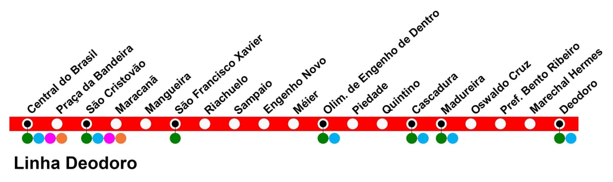 Harta e SuperVia - Line Deodoro