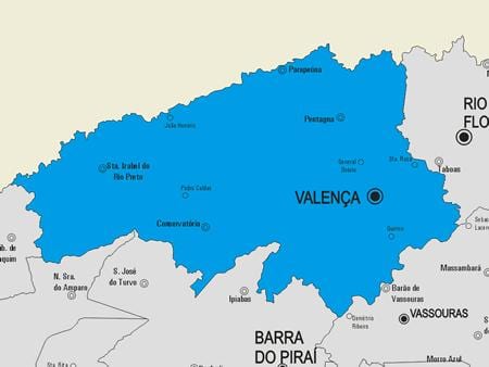 Harta e komunës Valença