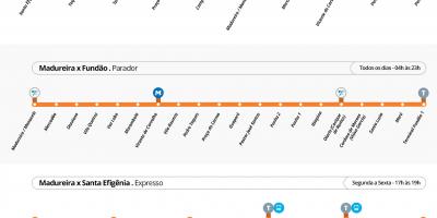 Harta e BRT TransCarioca - Stacionet