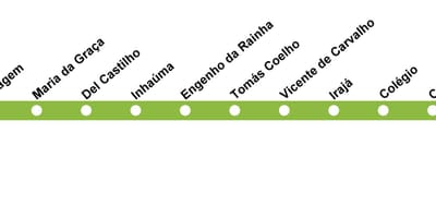 Harta e Rio de Janeiro metro - Line 2 (jeshile)