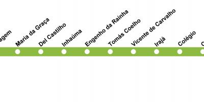 Harta e Rio de Janeiro metro - Line 2 (jeshile)