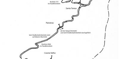 Harta e Santa Tereza tramvaj - Line 1
