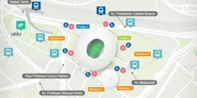 Harta e stadiumit Maracanã accès