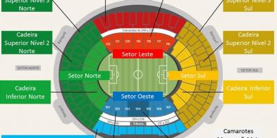 Harta e stadiumit Maracanã secteurs